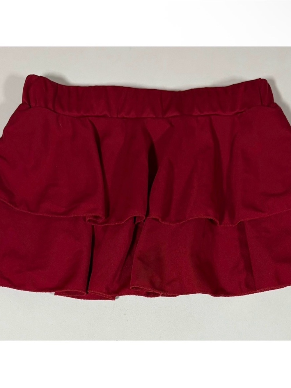 Avid Love Red Burgundy Solid Ruffle Mini Skirt Bottoms Size S ♥️✨ #avidlove #y2k